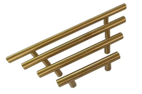 Processo de estampação redondo Golden Light Luxury Cabinet Porta de mão de latão Material de alumínio