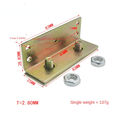 Especificações 83 * 24 * 2,8 mm Conjunto de oito acessórios de hardware de engrenagem de ferro para cama