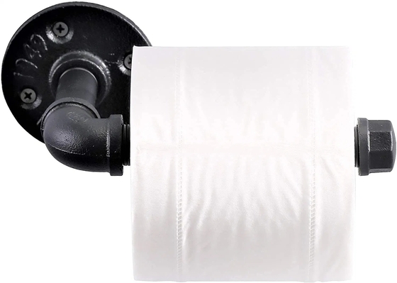 Porta de papel higiénico de aço inoxidável e prateleira montada na parede para função de banheiro