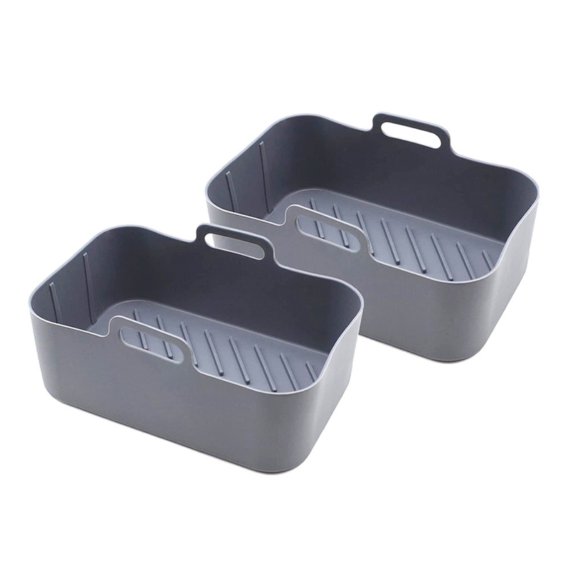 Quadrado Grade Alimentar silicone forros de panela para Ninjas Dual Air Fryer Reutilizável e Sem Bastão