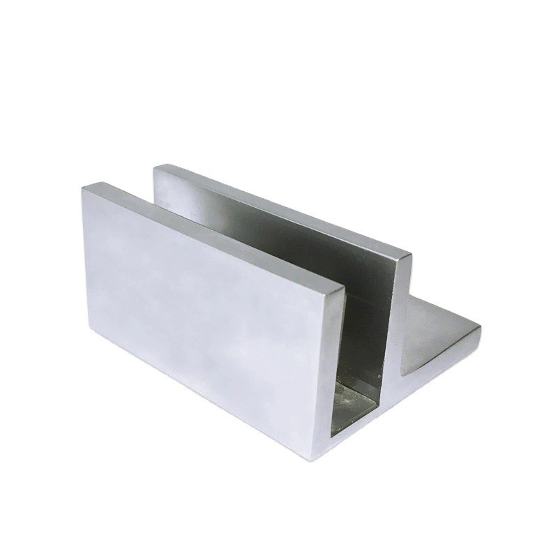 Peças de hardware OEM CNC Grampos de painel de vidro em forma de F com e material de aço inoxidável